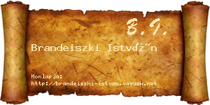 Brandeiszki István névjegykártya